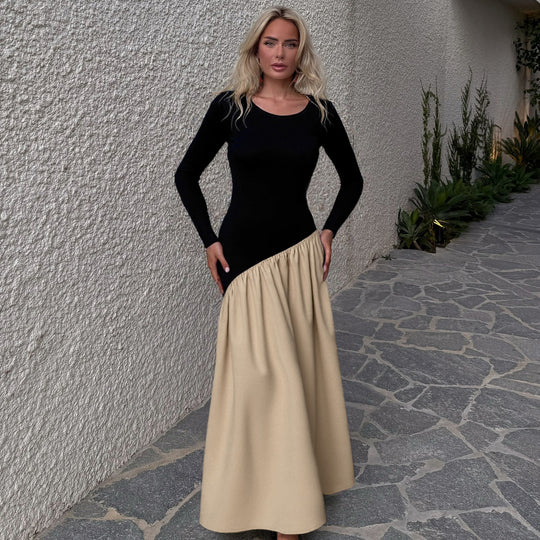 Damen Kleid mit asymmetrischem Design und Raffung EB
