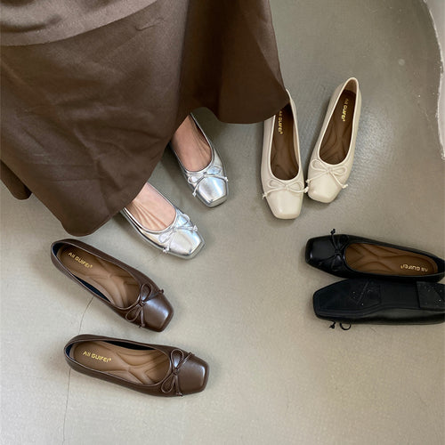 Damen elegante Ballerinas mit komfortablem Fußbett und verspieltem Schleifen-Detail EB