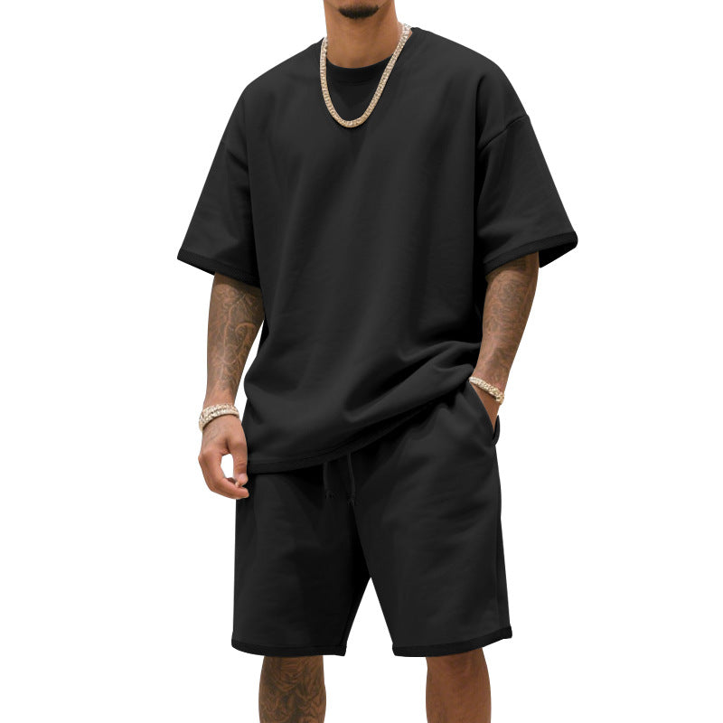 Herren Freizeit-Set mit bequemem T-Shirt und Shorts aus atmungsaktiver Baumwolle EB