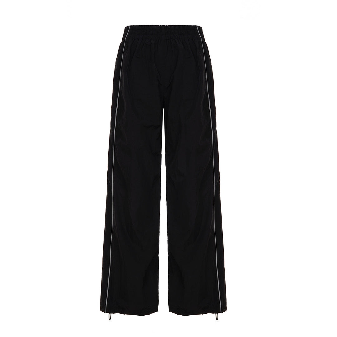 Damen Trendige Relaxed Fit Sporthose mit elastischem Bund und seitlichen Reißverschlüssen EB