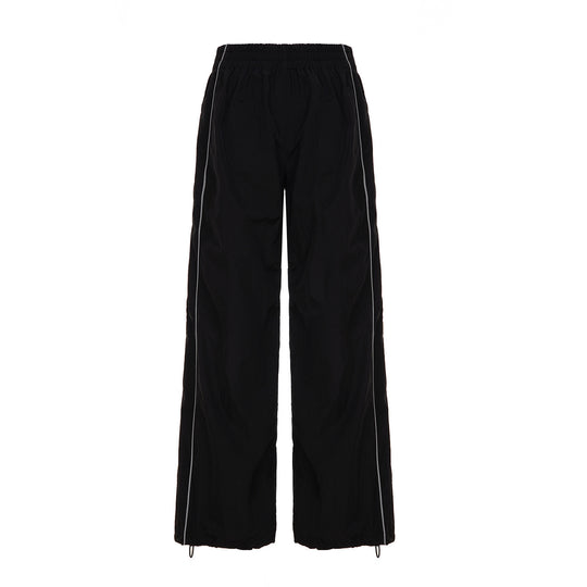 Damen Trendige Relaxed Fit Sporthose mit elastischem Bund und seitlichen Reißverschlüssen EB