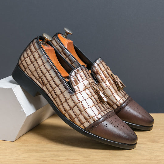 Herren Elegante Mokassins aus hochwertigem Leder mit modischem Mustermix EB