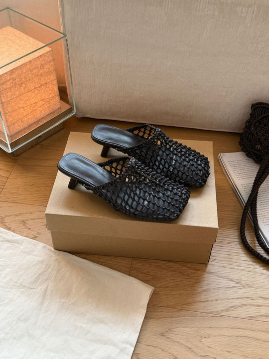 Damen Elegante und atmungsaktive Riemensandalen mit geflochtener Oberflächenstruktur EB