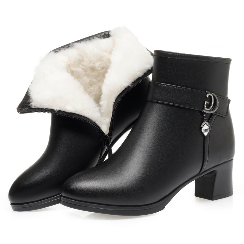 Damen Elegante Stiefeletten mit modischem Schnallen-Detail EB