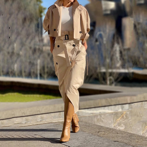 Damen modische Jacke und Rock Set EB