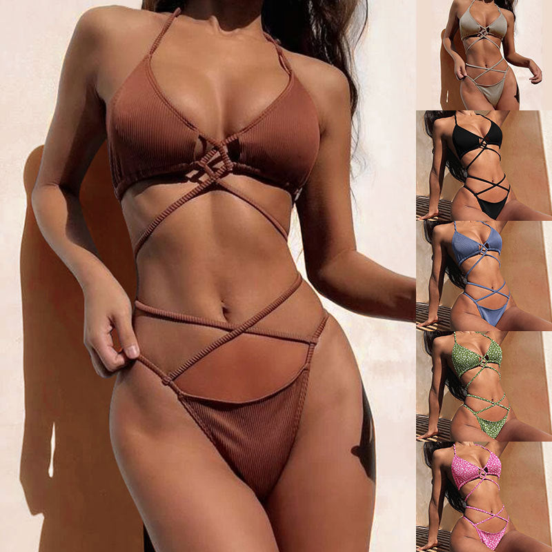 Damen Triangel-Bikini mit Criss-Cross-Design EB