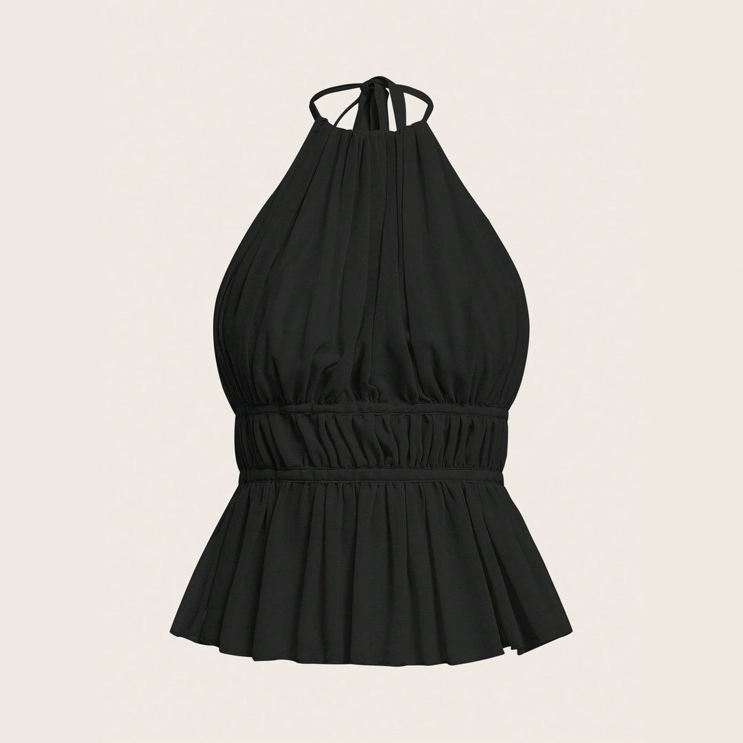 Damen Charmantes Schleifen-Top mit Rüschendetails EB