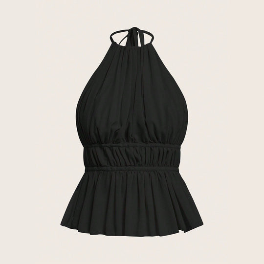 Damen Charmantes Schleifen-Top mit Rüschendetails EB