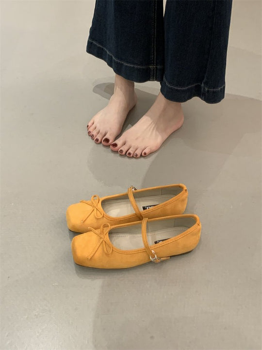 Damen Ballerinas mit modischem Riemchen und dekorativem Schleifendesign EB