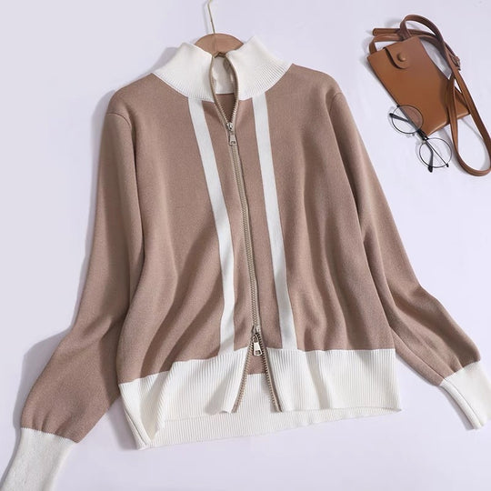 Damen Sportliches Strickensemble mit Reißverschluss EB