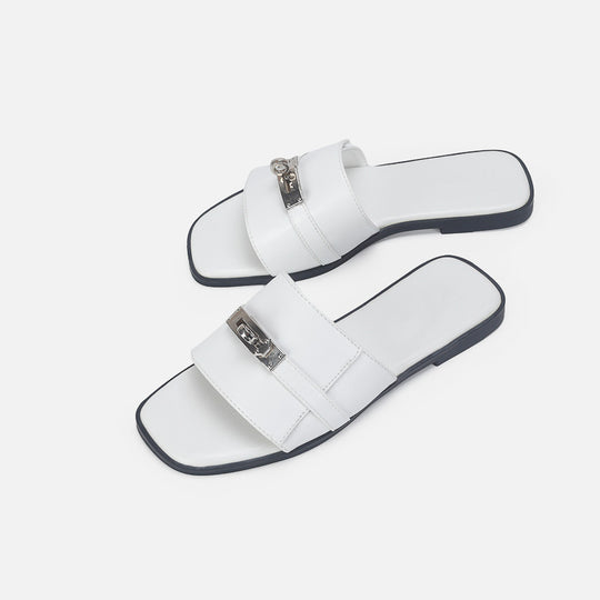 Damen Komfortable Slides mit modischem Riemendesign EB