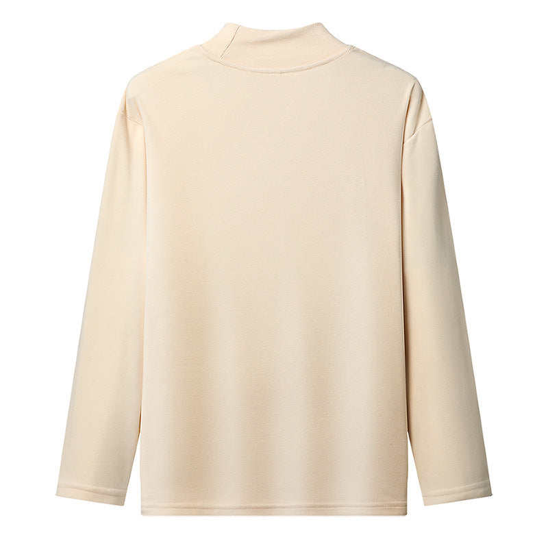 Damen Stehkragen Langarmshirt aus hochwertigem Material EB