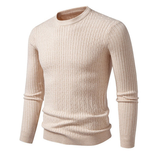 Herren Grobstrickpullover mit modernem Zopfmuster EB