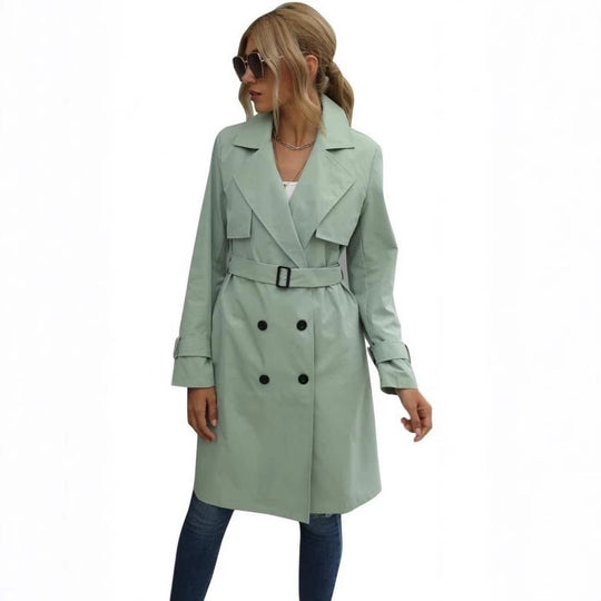 Damen Eleganter Trenchcoat mit doppelter Knopfleiste und schickem Kragen EB