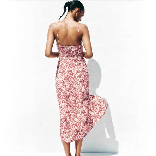 Damen Maxikleid mit raffiniertem Cut-Out-Design und verstellbaren Spaghettiträgern EB