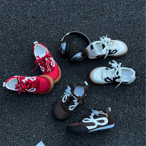 Damen Sportliche Sneakers mit hochwertiger Wildleder-Oberfläche und rutschfester Sohle EB