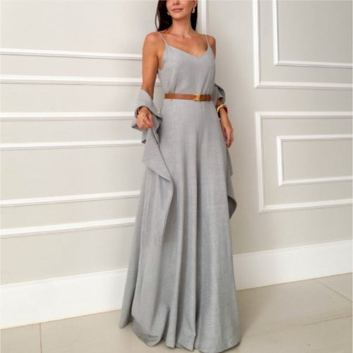 Damen Maxikleid mit asymmetrischem Saum EB