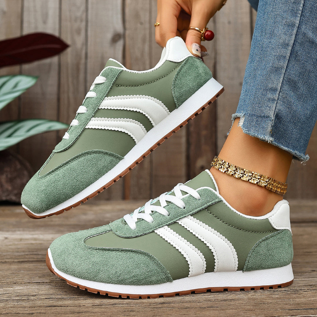 Damen Sportliche Retro-Sneaker mit atmungsaktivem Obermaterial und weicher Dämpfung EB