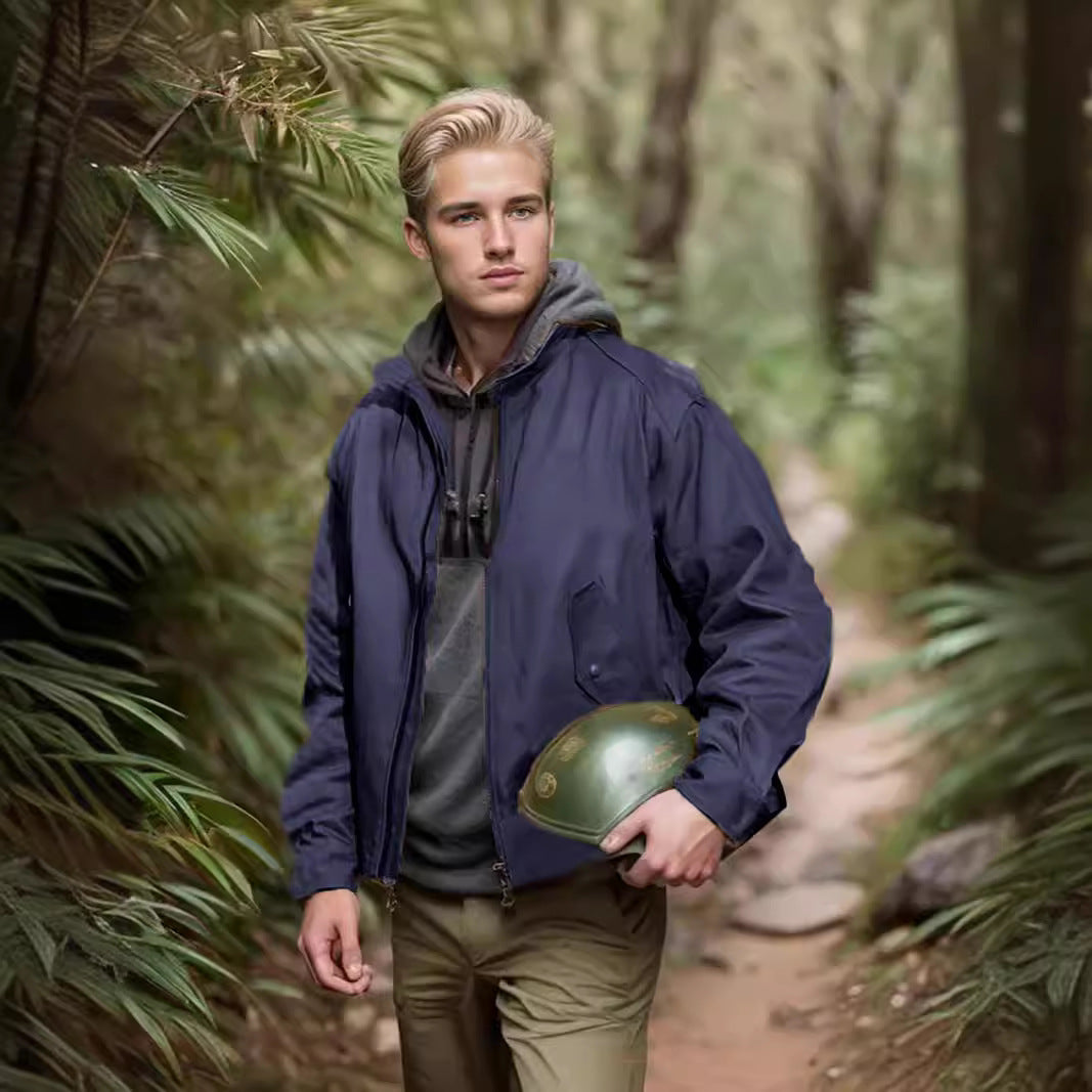 Herren lässige Outdoor-Jacke mit praktischen Taschen und atmungsaktivem Innenfutter EB