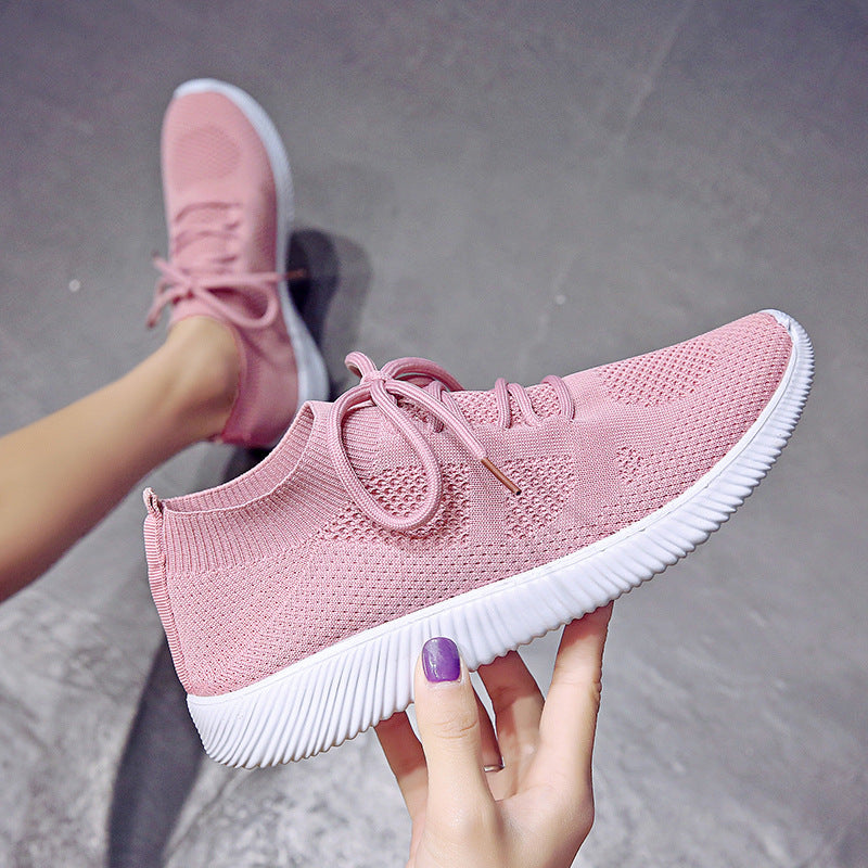 Damen Sportliche Strick-Sneaker mit atmungsaktivem Obermaterial EB