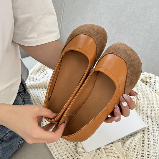 Damen Ballerinas aus hochwertigem Wildleder mit rutschfester Sohle EB