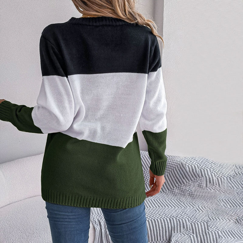 EB | Farbblock Strickjacke mit Modischem Stil