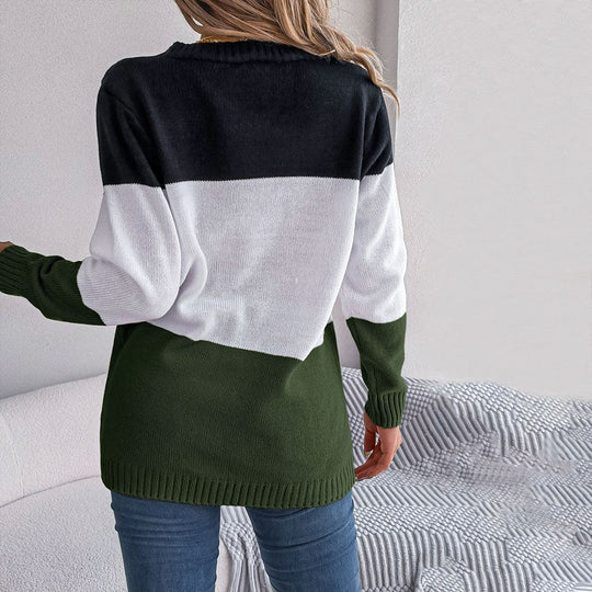 EB | Farbblock Strickjacke mit Modischem Stil