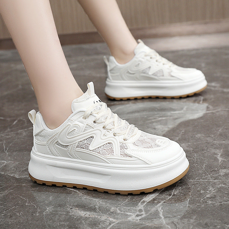 Damen Sportliche Sneakers mit atmungsaktiver Mesh-Oberfläche und dämpfendem Fußbett EB