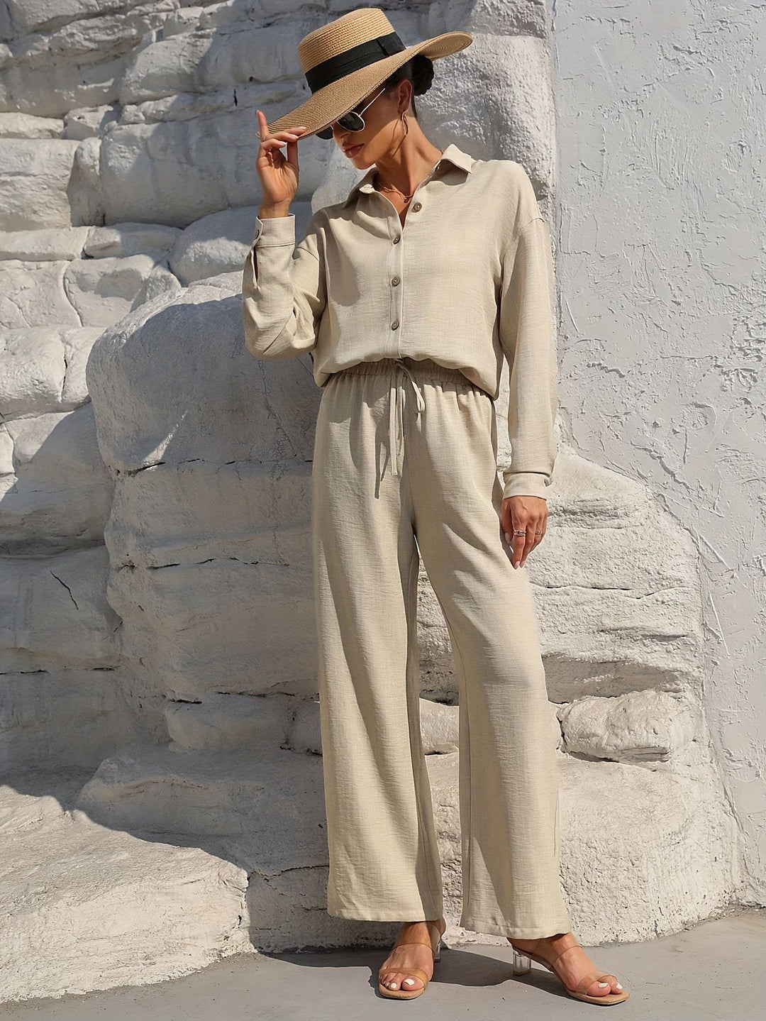 Damen Elegantes Zweiteiliges Set mit entspannter Passform EB