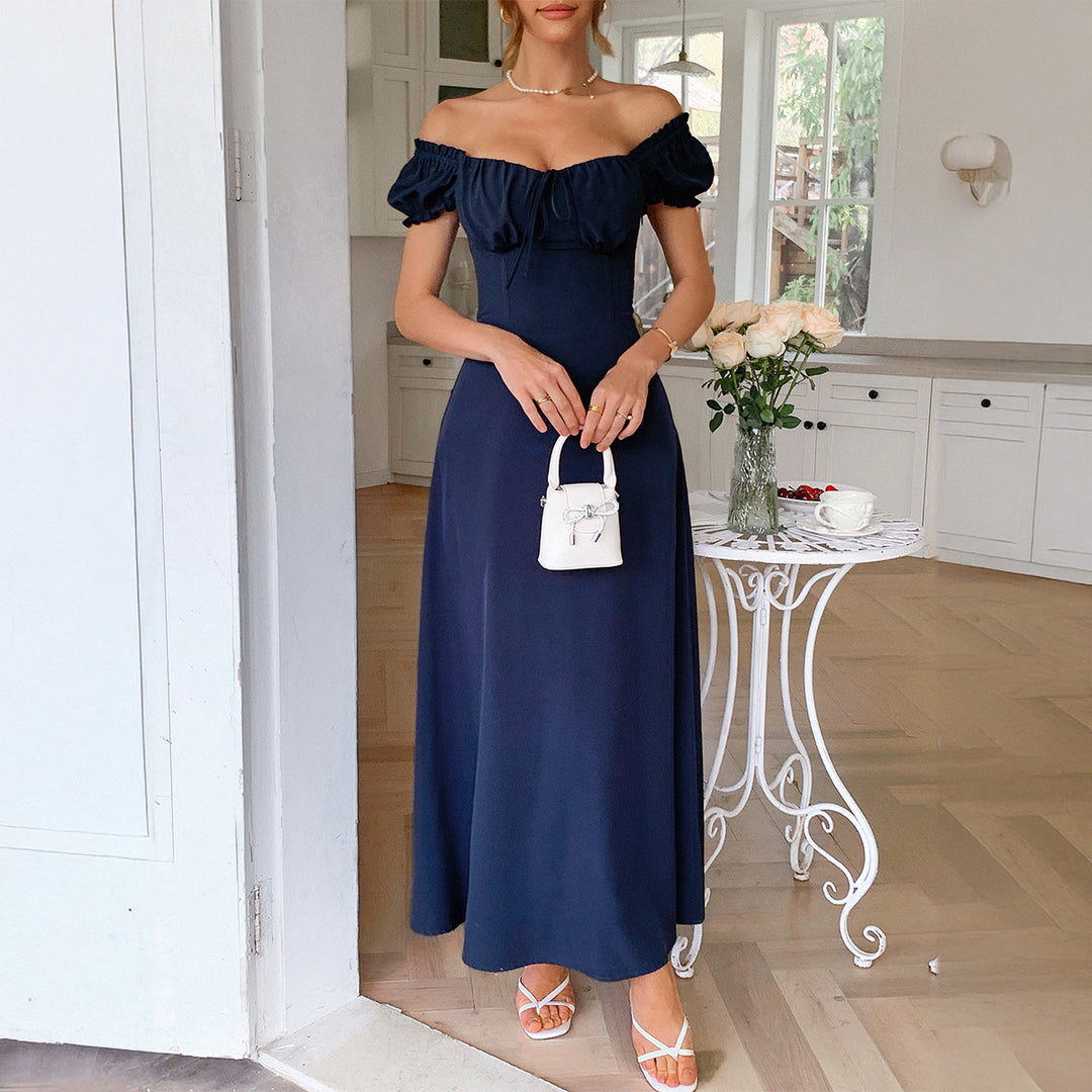 Damen Maxi-Kleid mit charmanten Rüschendetails und schmeichelndem Schnitt EB