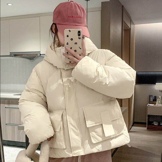 Damen Kurze isolierte Pufferjacke mit praktischen Taschen EB