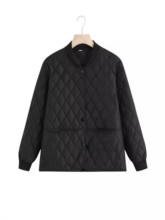Damen gesteppte Übergangsjacke mit praktischen Taschen und modernem Schnitt EB