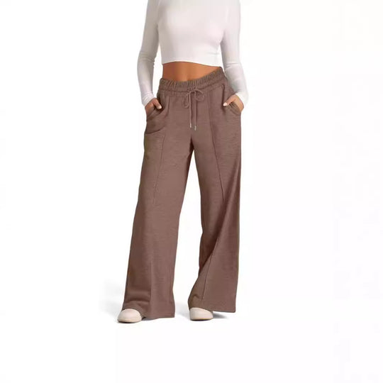 Damen Weitgeschnittene Freizeithose mit elastischem Bund und praktischen Taschen EB