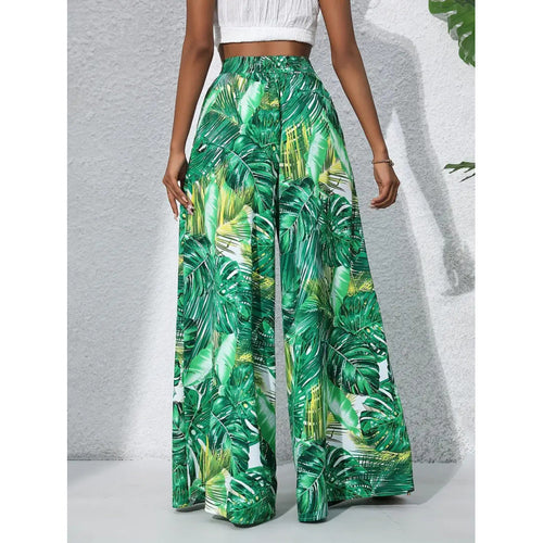 Damen Weit geschnittene Sommerhose mit floralem Muster EB