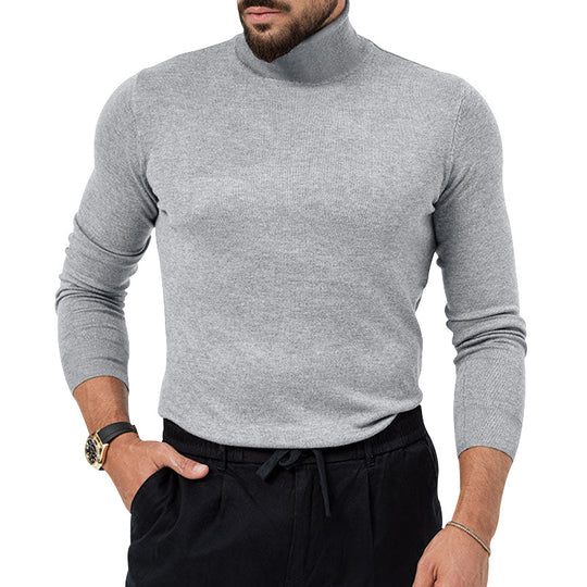 Herren Rollkragenpullover aus weichem Baumwollmix mit strukturierter Oberfläche EB