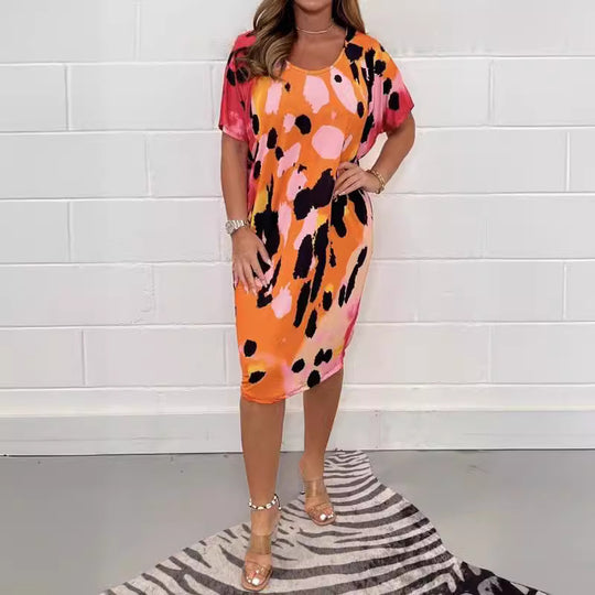 Damen Midikleid mit modernem Animal-Print und weichem Stretchmaterial EB