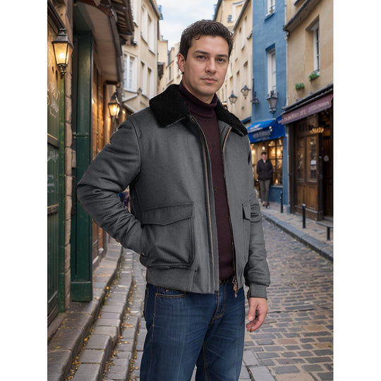 Herren trendige und warme Bikerjacke EB