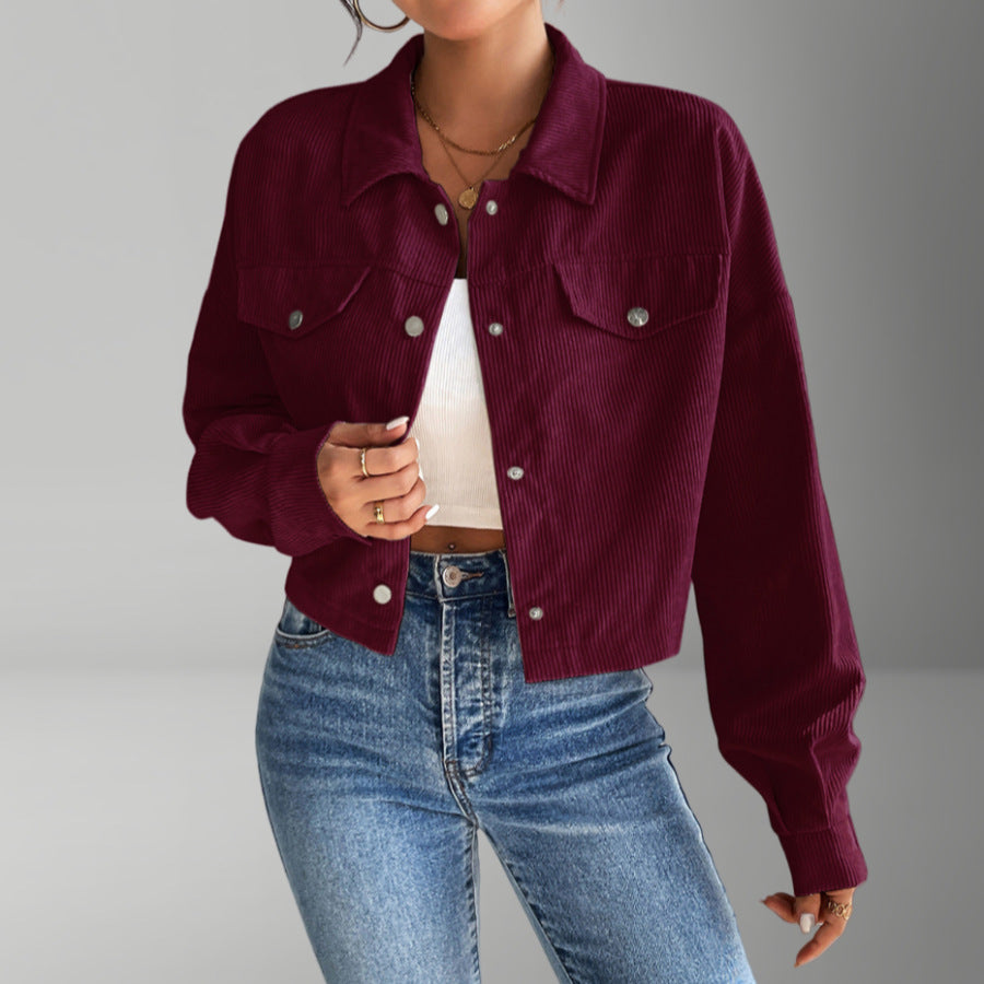Damen Kurzjacke aus cordartigem Material EB