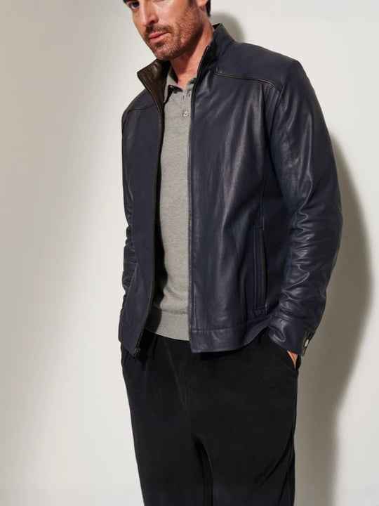 Herren jacke mit elegantem Stehkragen und seitlichen Reißverschlusstaschen EB