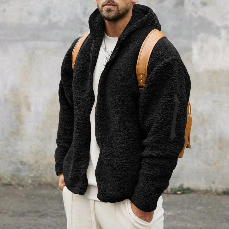 Herren Fleecejacke mit Kapuze EB