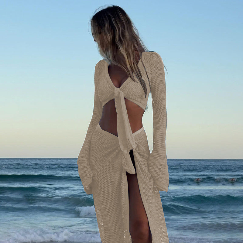 Damen luftiger Häkel-Strandkleid EB