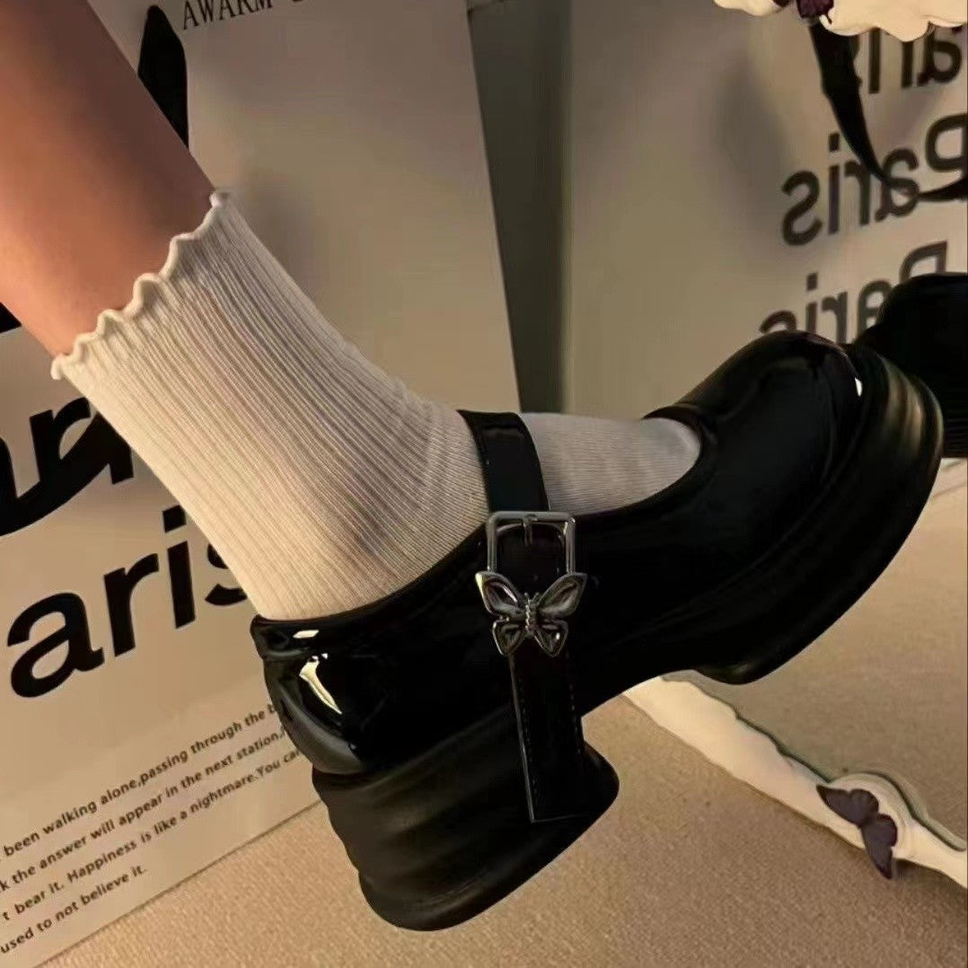 Damen Modische Plateau-Pumps mit verstellbarem Riemen und stabiler Sohle EB