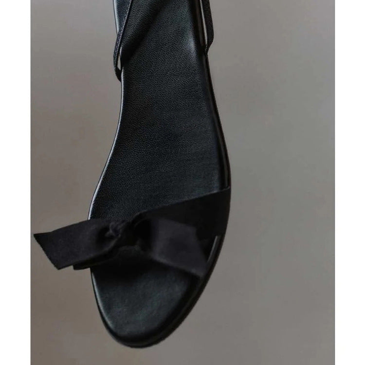 Damen Zehentrenner-Sandalen mit süßem Schleifendetail und komfortablem Fußbett EB