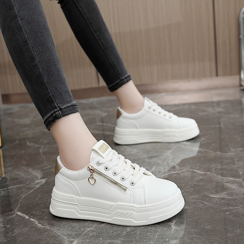 Damen trendige Sneakers mit modischem Reißverschluss und komfortabler Sohle EB