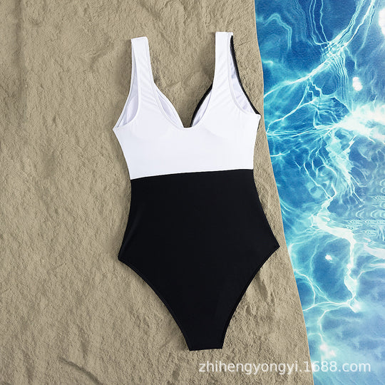 Damen Einteiliger Badeanzug mit raffiniertem Wickeldesign EB