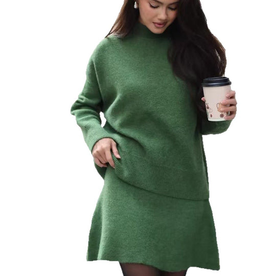 Damen Strickensemble mit weitem Schnitt und hochgeschlossenem Kragen EB