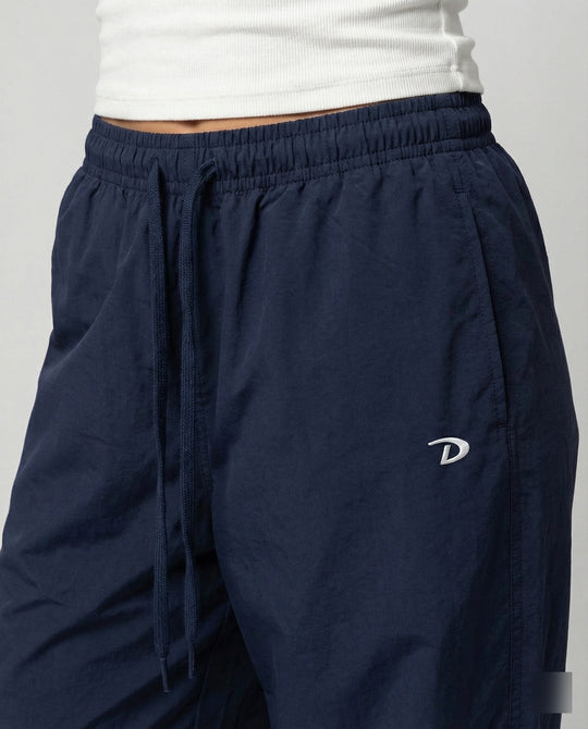 Damen weite Bundhose mit elastischem Tunnelzug langen Schlagbeinen und seitlicher Teilungsnaht EB