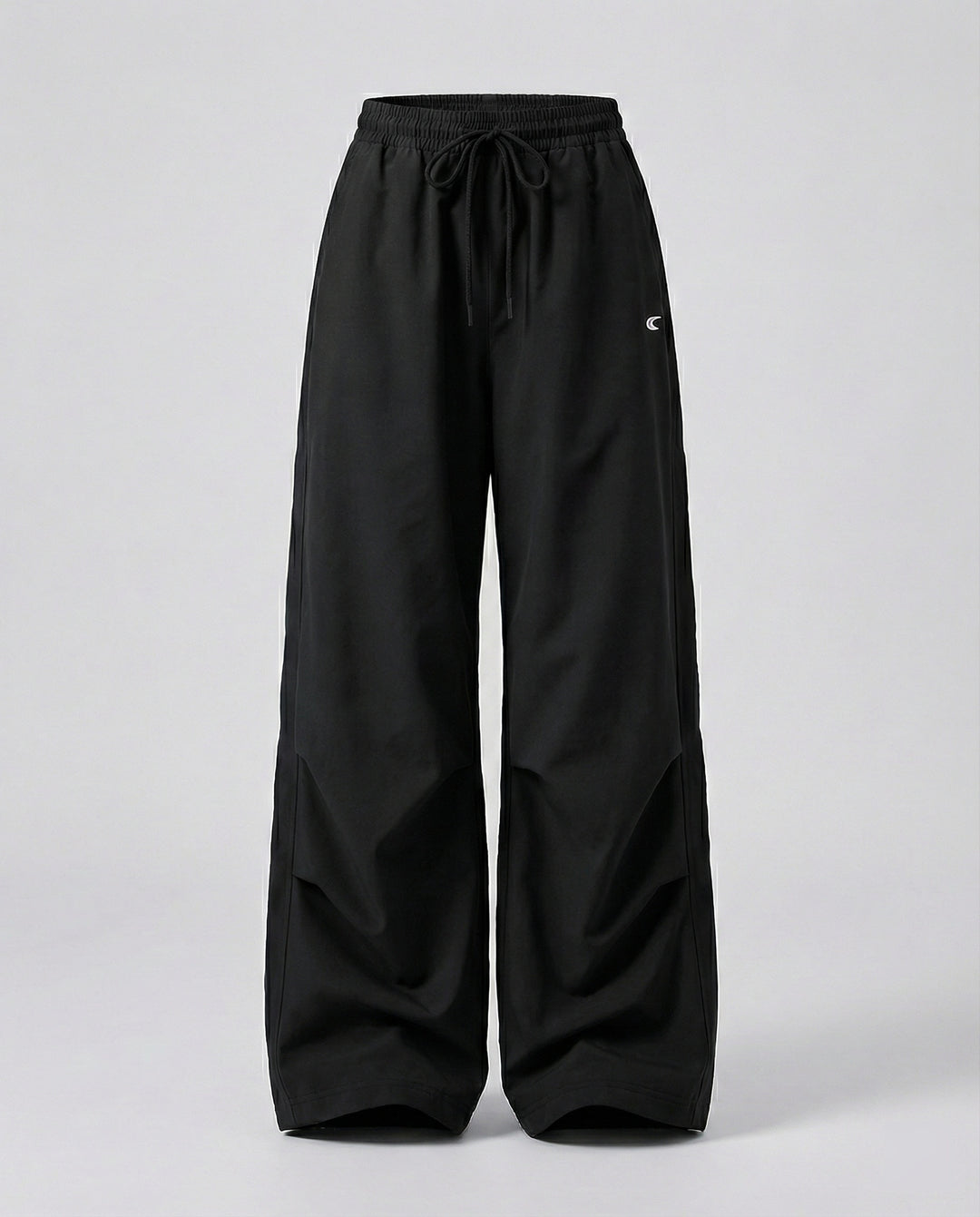 Damen weite Bundhose mit elastischem Tunnelzug langen Schlagbeinen und seitlicher Teilungsnaht EB