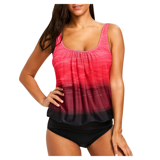 Damen lässiger Tankini mit hoher Taille und elegantem Schnitt EB