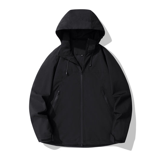 Damen wasserabweisende Outdoor-Jacke mit verstellbarem Kapuzenkragen und funktionalen Reißverschlusstaschen EB